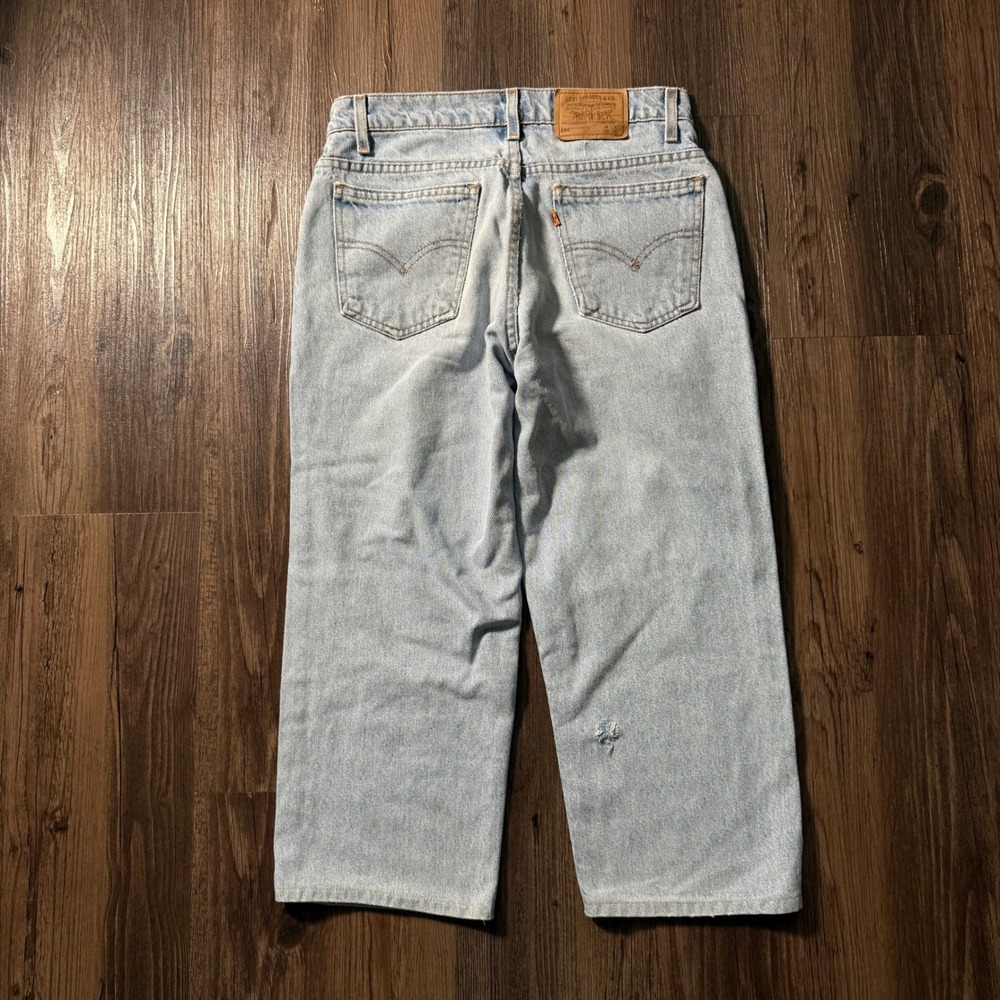 Levis 550 Orange Tab Relaxed Fit Husky Jeans Light Wash Denim W30 L26 Vintage